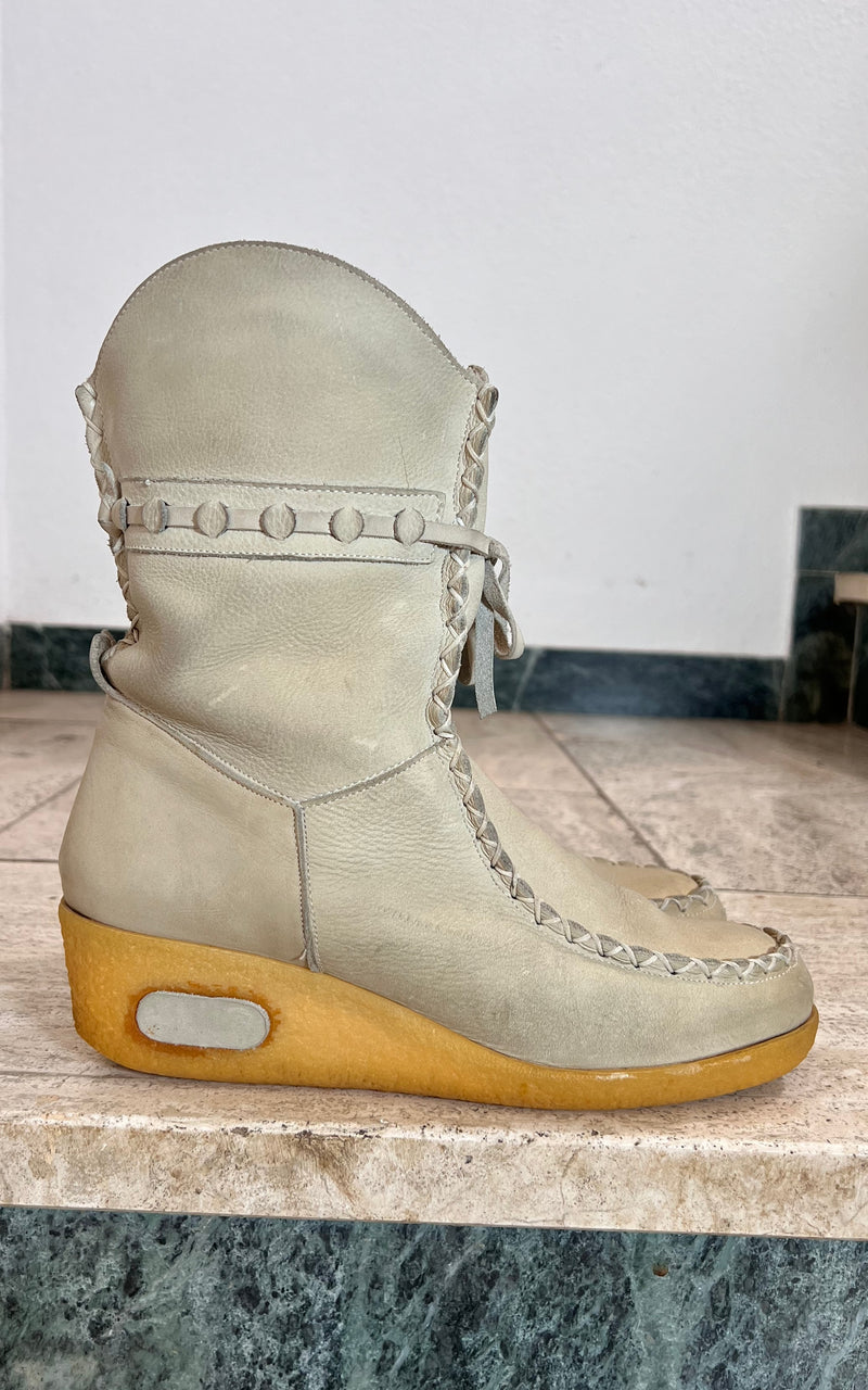 Vintage 70s Shearling Boots 39