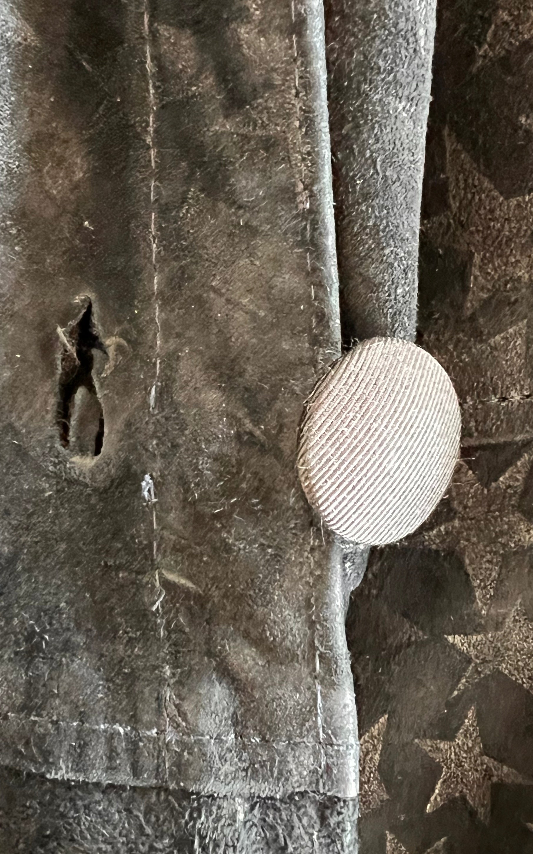 Parka vintage in pelle scamosciata con stella