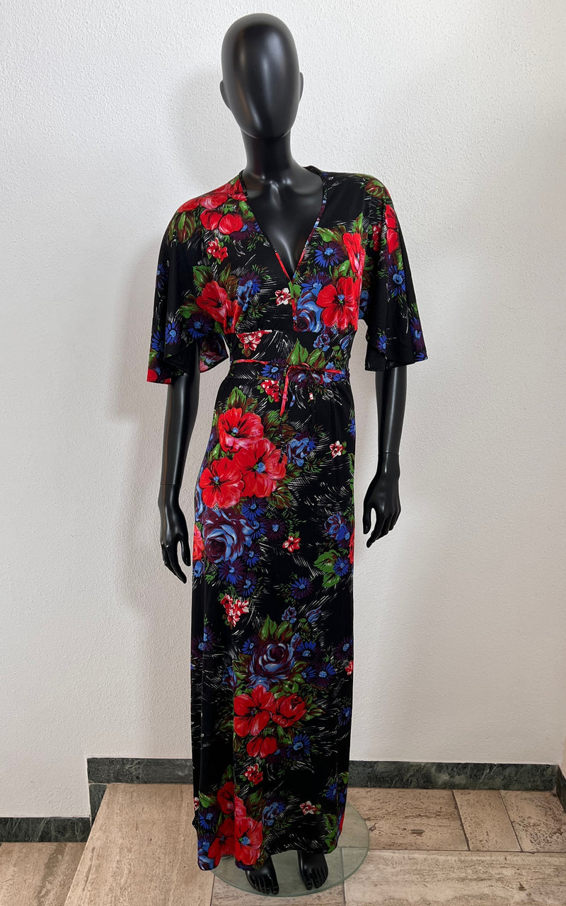 Vintage 70s Poppy Flower Dress