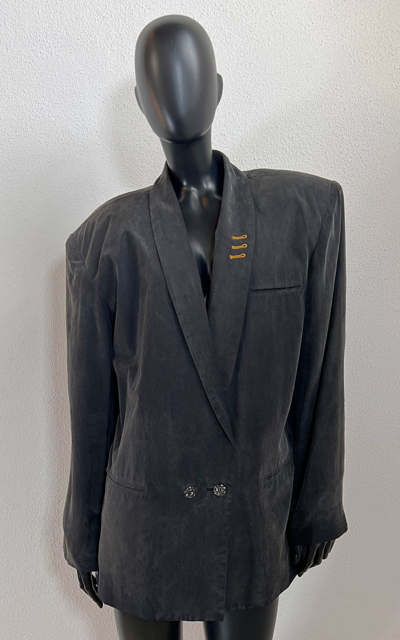Vintage Acid Washed Silk Blazer
