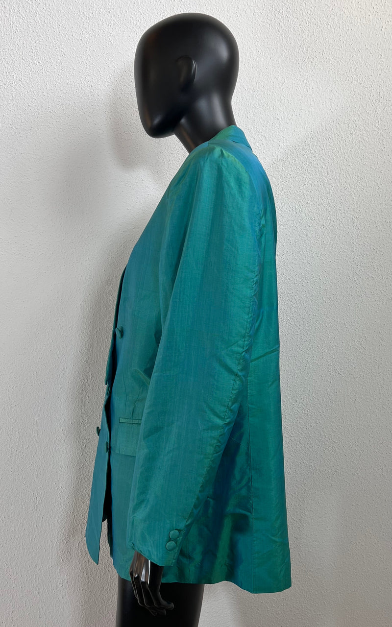 Vintage Raw Silk Boyfriend Blazer