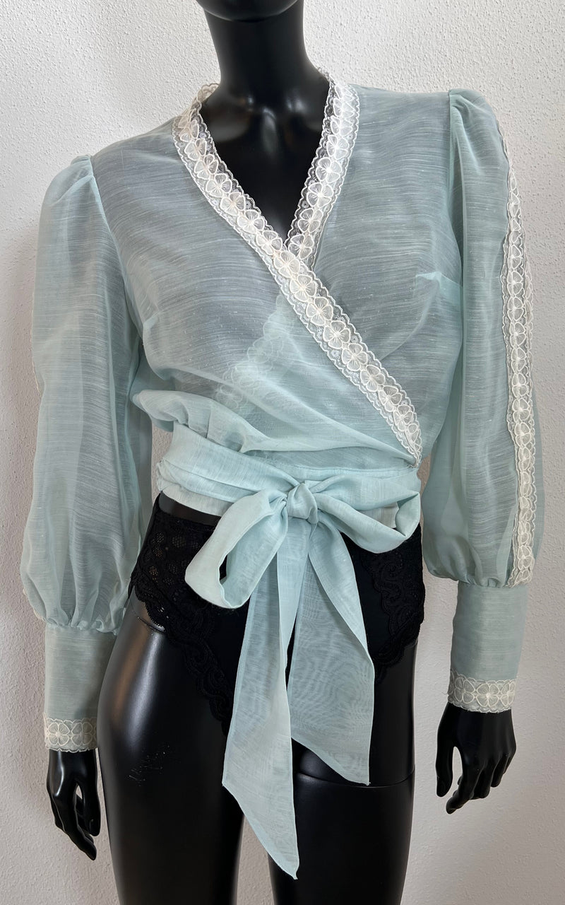 Vintage 70s Sheer Wrap Shirt