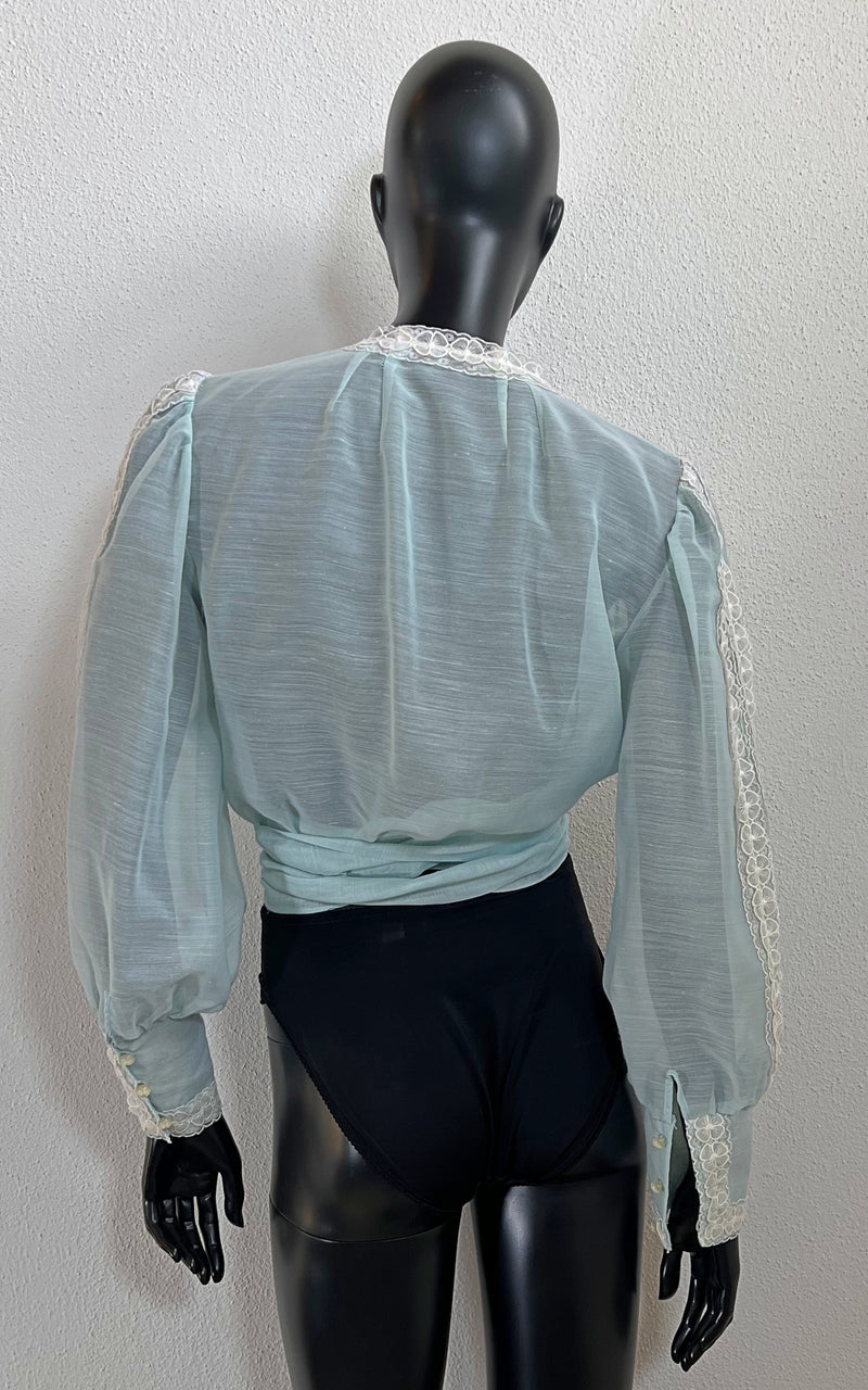 Vintage 70s Sheer Wrap Shirt