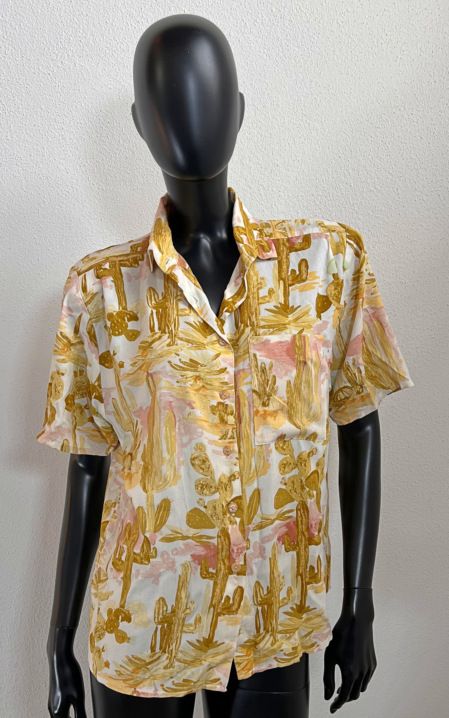 Blusa vintage anni '70 con cactus