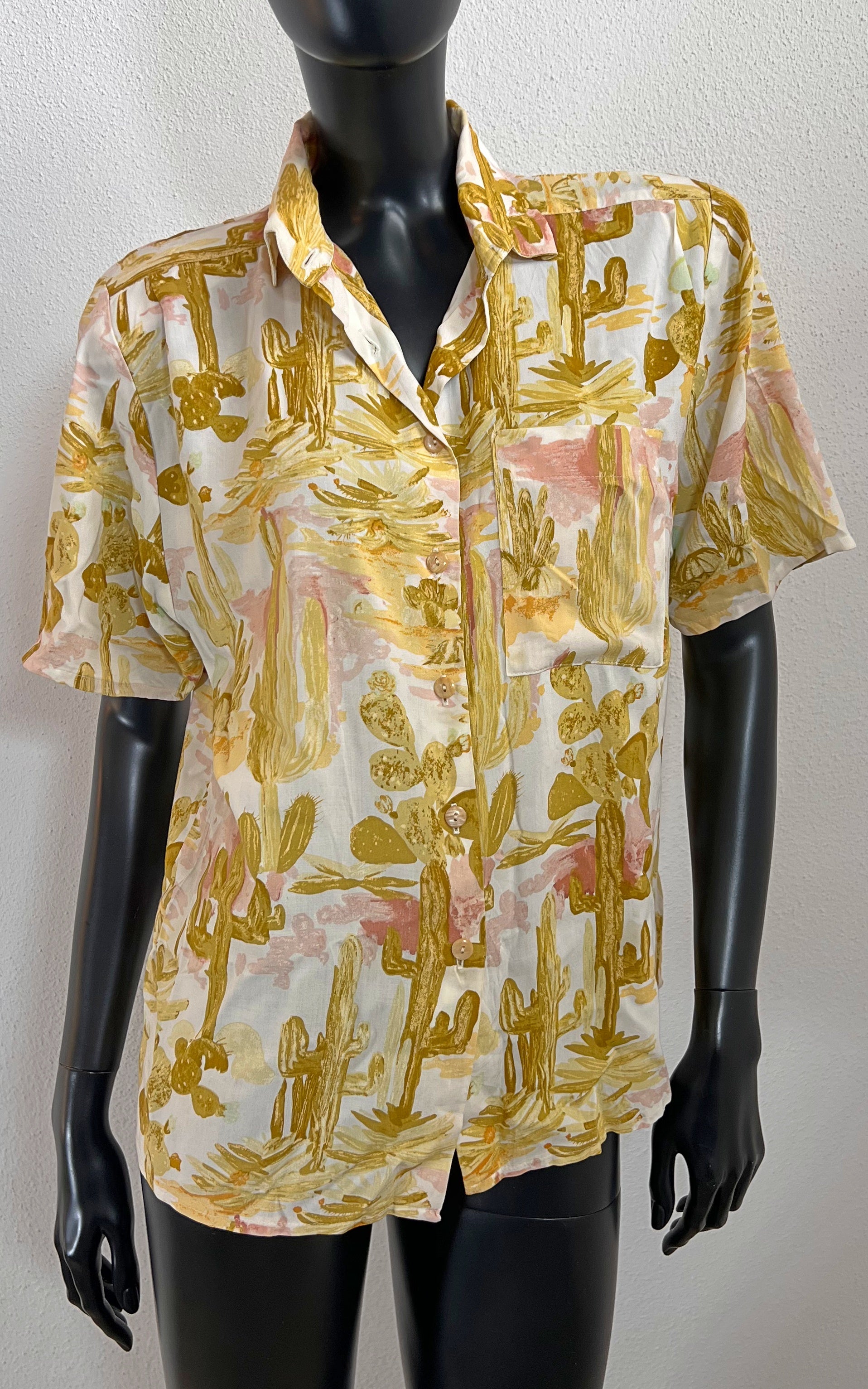 Blusa vintage anni '70 con cactus