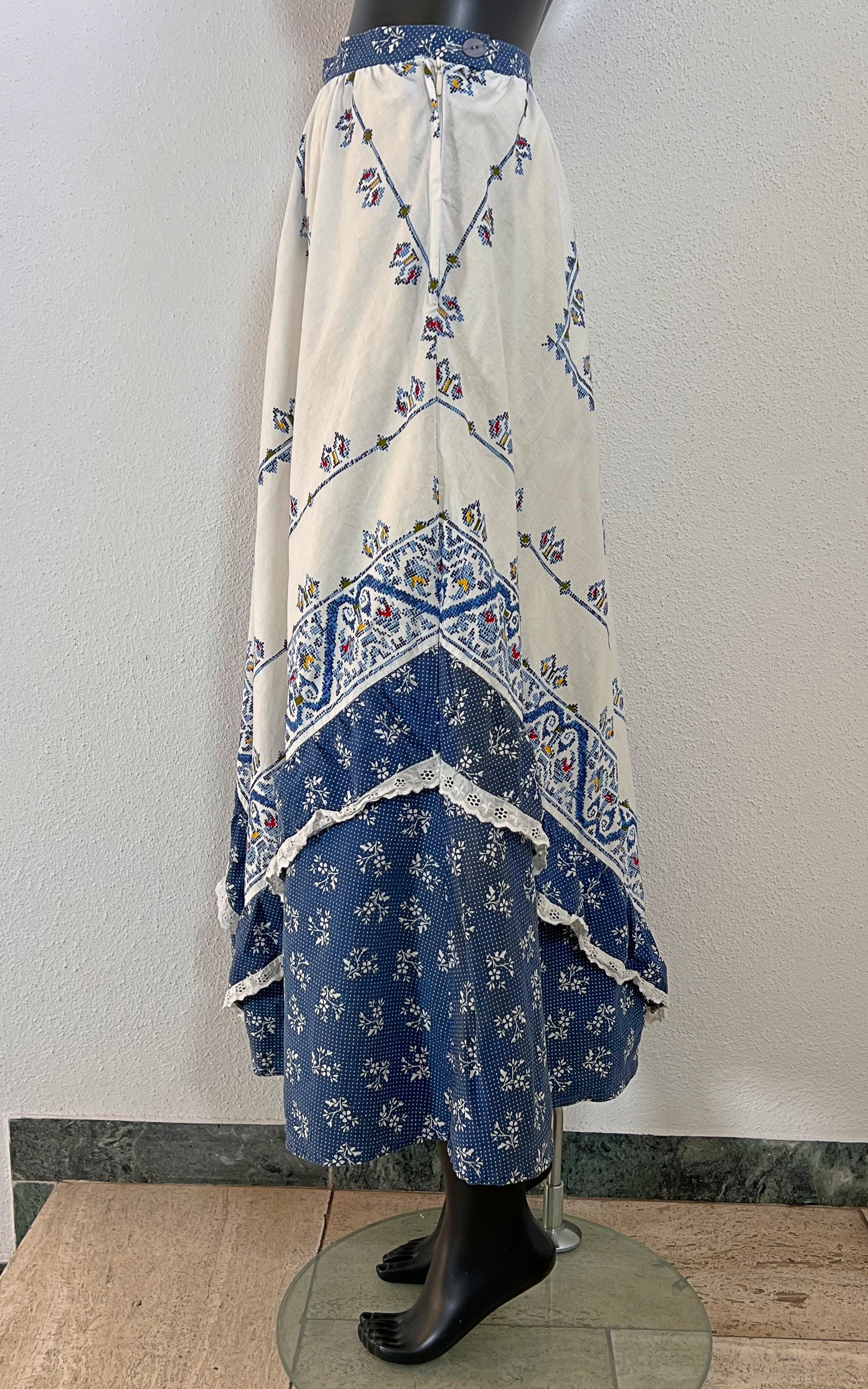 Gonna folcloristica vintage anni '70