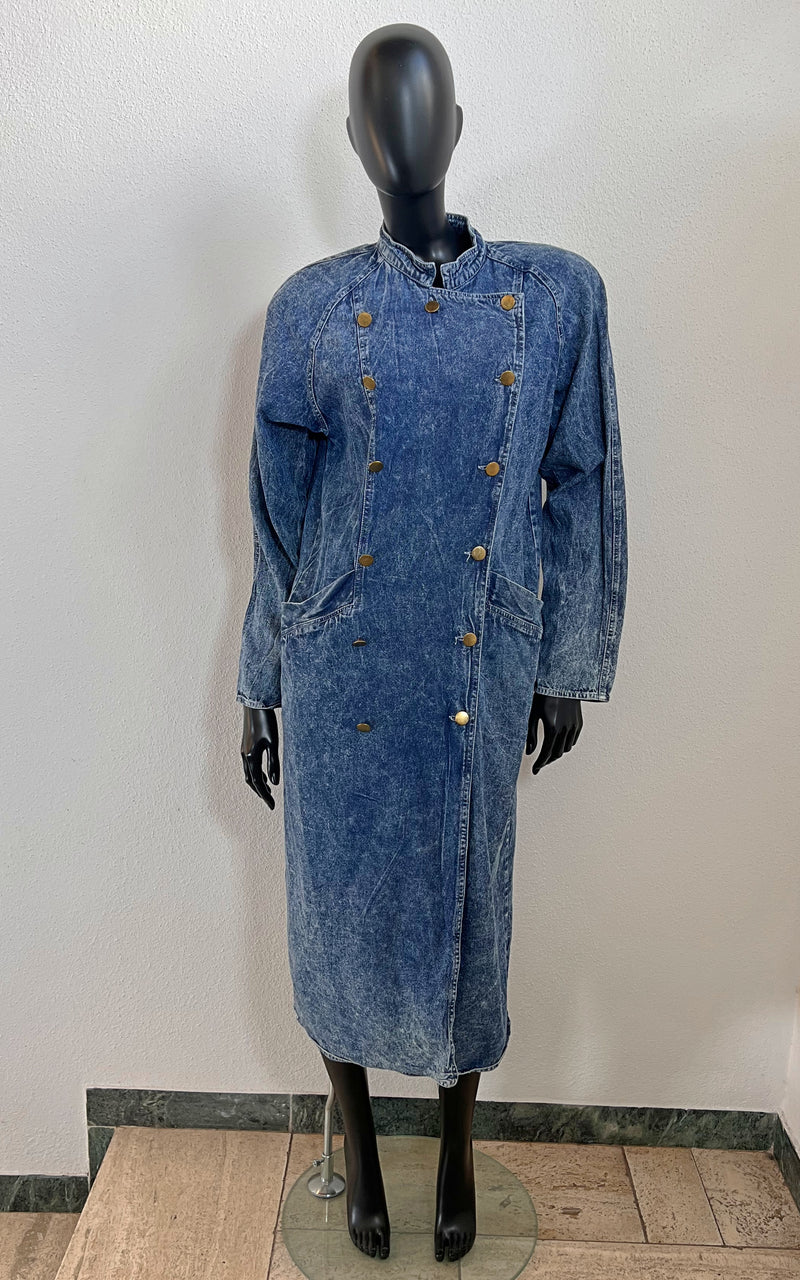 Vintage 80s Acid Washed Coat Dress