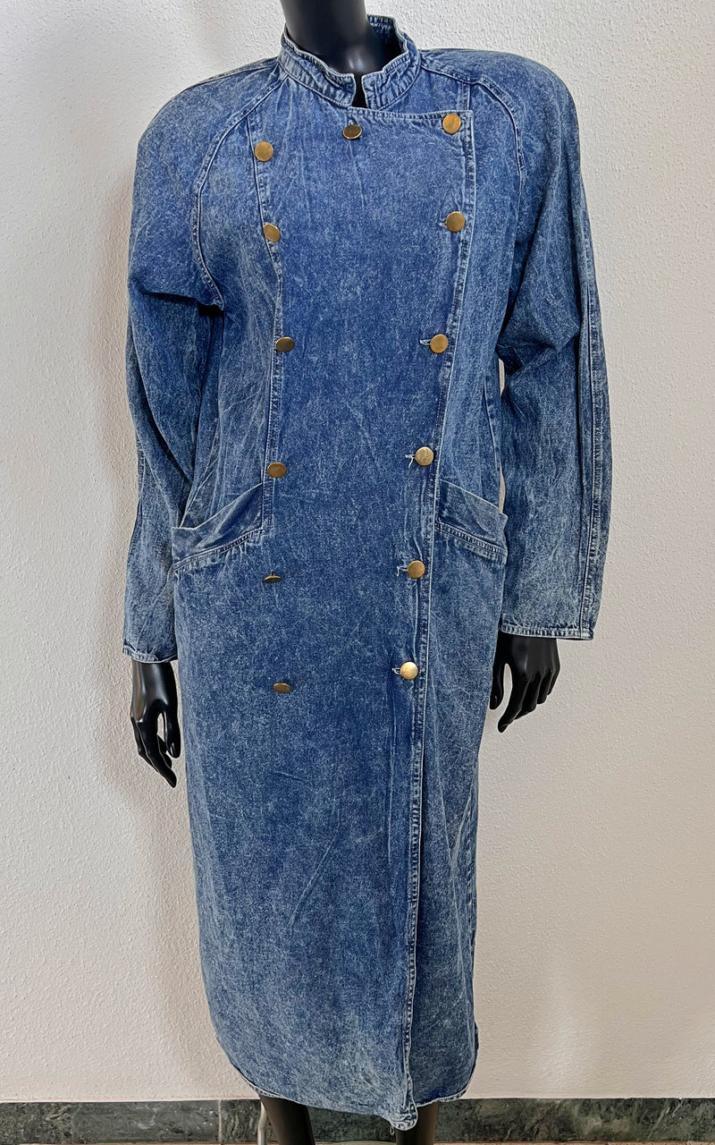 Vintage 80s Acid Washed Coat Dress