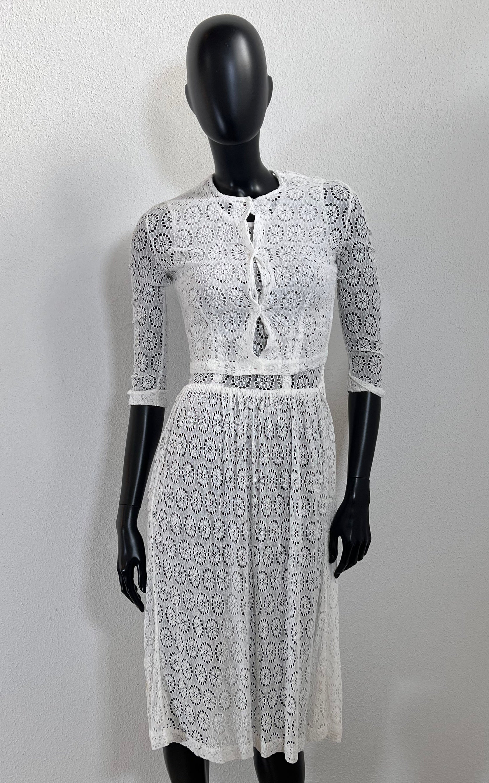 Vintage 60s Sheer Lace Dress & Bolero Jacket