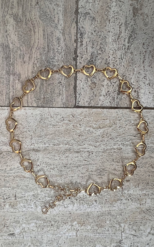 Vintage 90s Heart Chain Belt