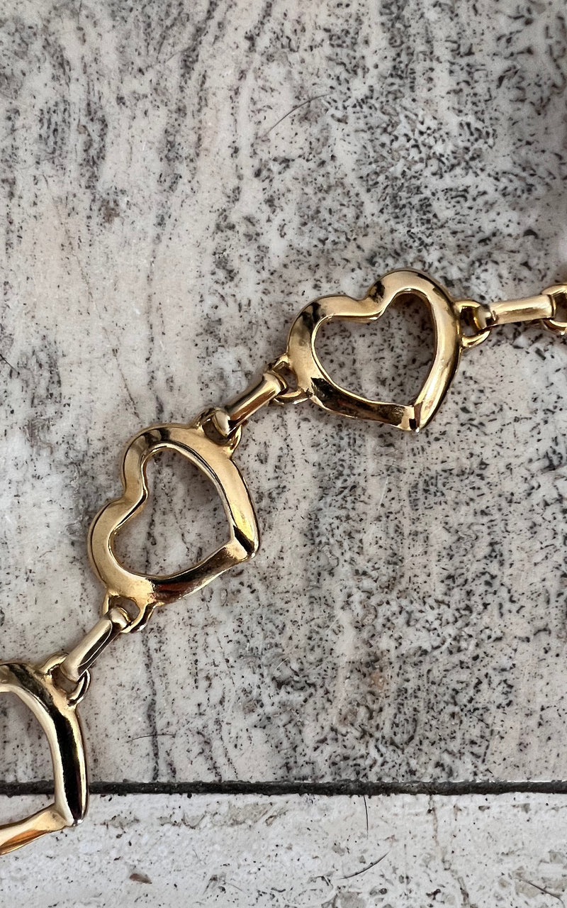 Vintage 90s Heart Chain Belt