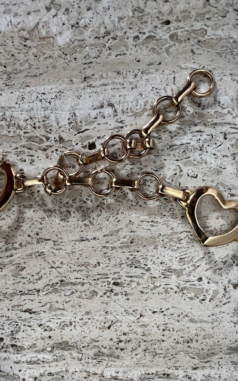 Vintage 90s Heart Chain Belt