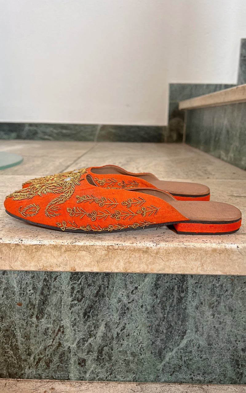 Vintage Silk Slippers 37