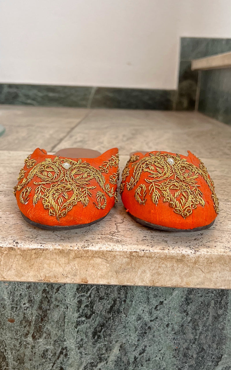 Vintage Silk Slippers 37