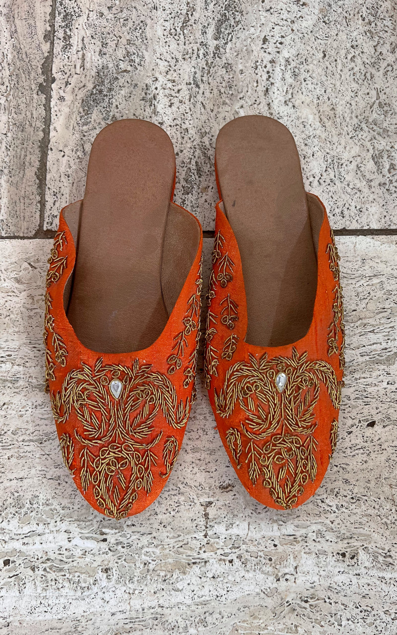 Vintage Silk Slippers 37
