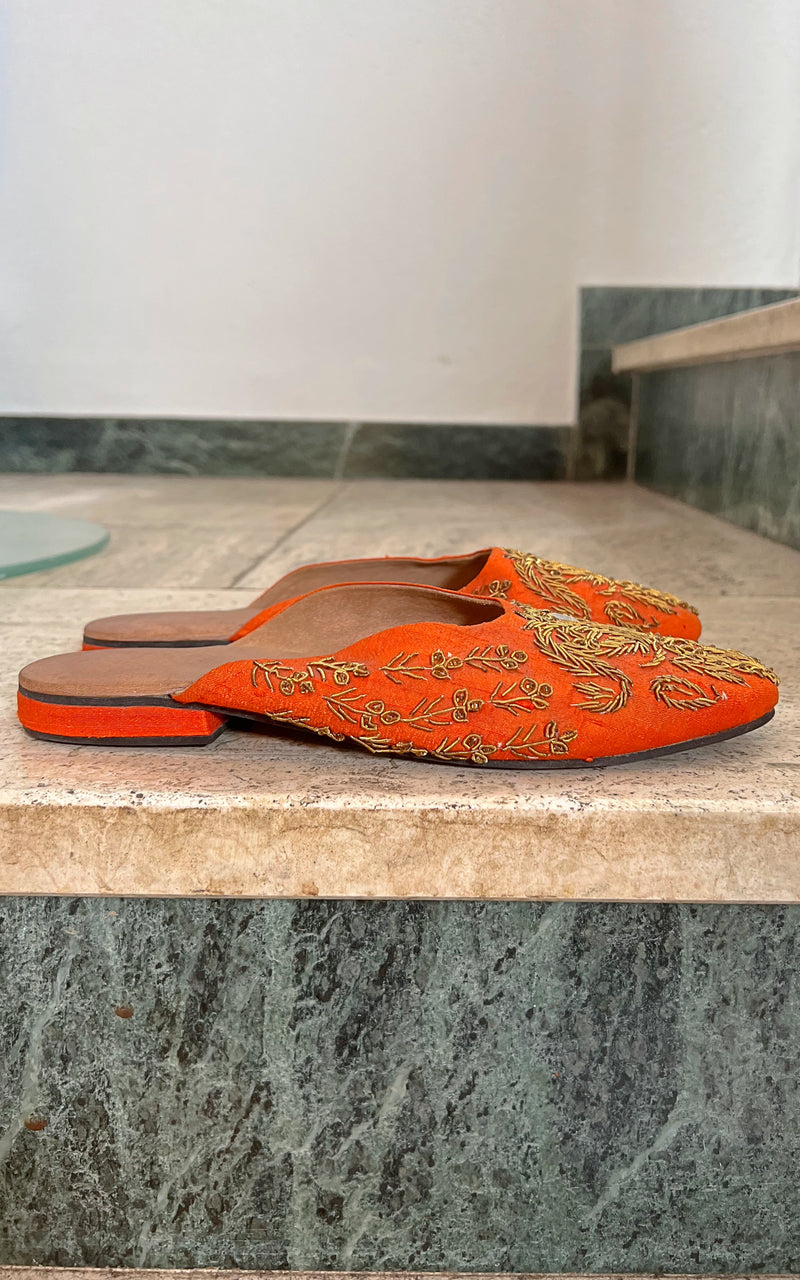 Vintage Silk Slippers 37
