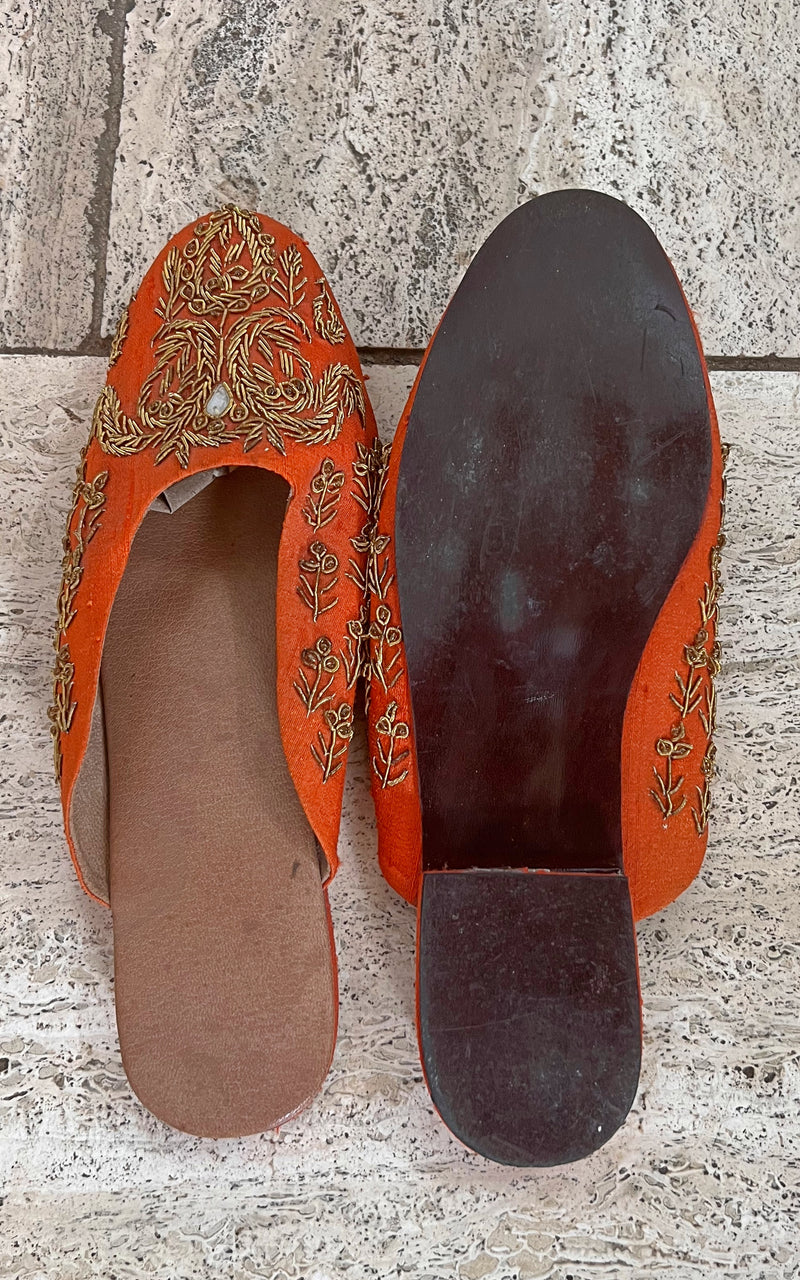 Vintage Silk Slippers 37
