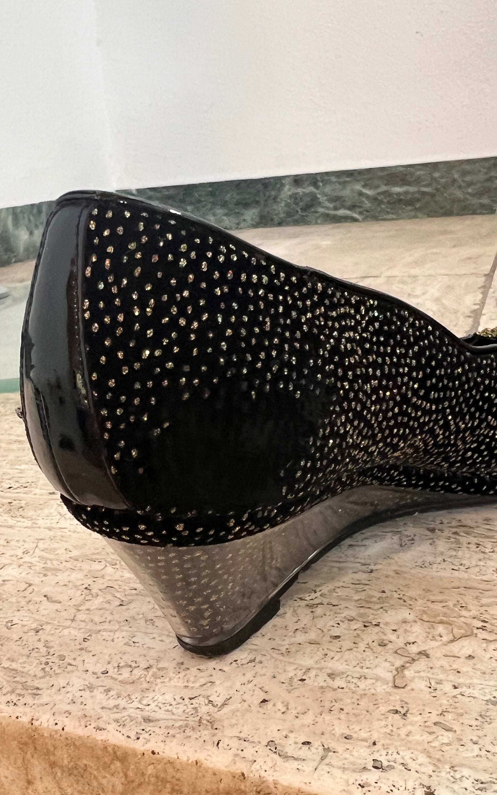 Vintage Pensato Italy Glitter Wedges 39,5