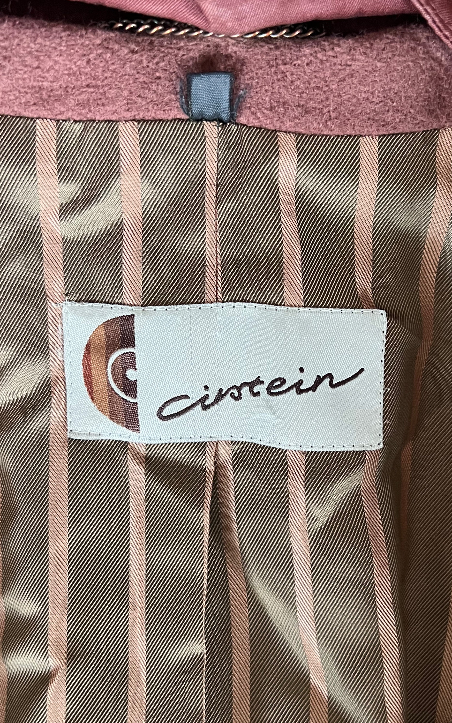 Vintage Maroon Fur Collar Angora Coat