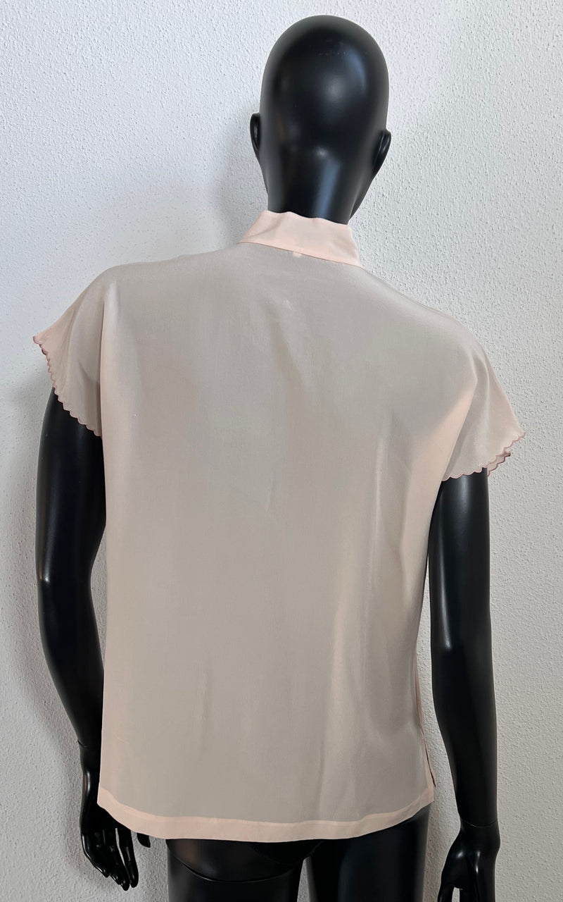 Vintage Light Rose Chinese Silk Blouse