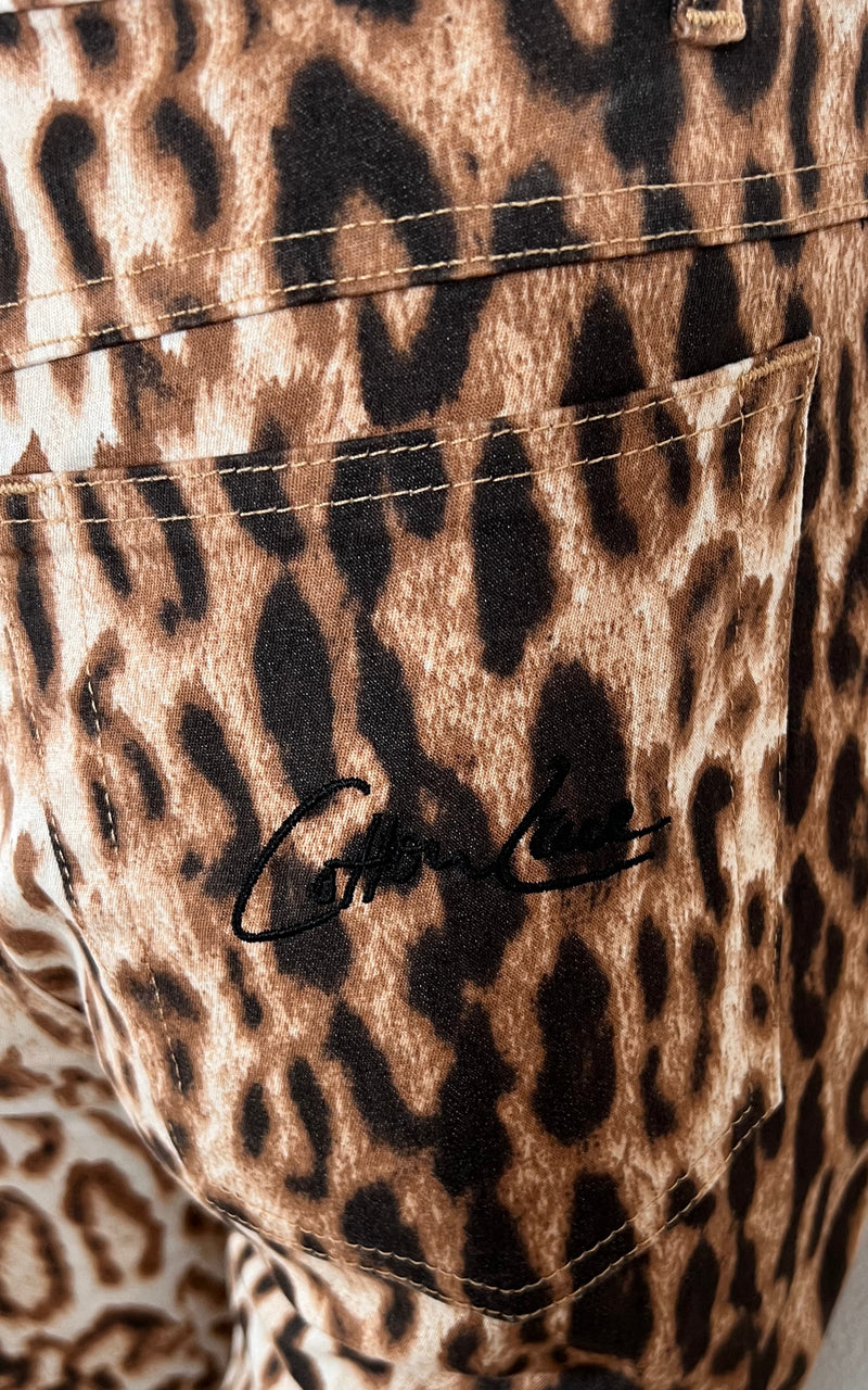 Vintage 90s Cotton Line Leopard Pants