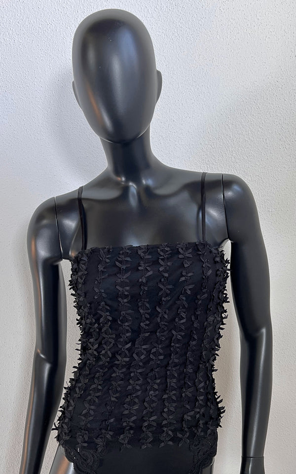 Vintage 90s Bow Mesh Top