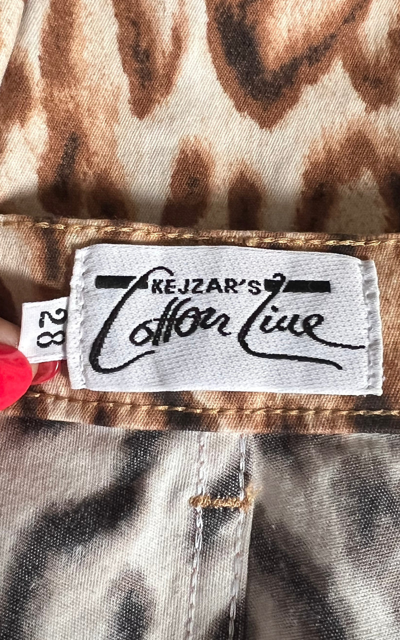 Vintage 90s Cotton Line Leopard Pants