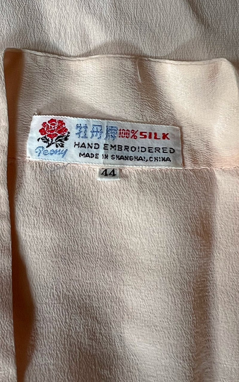 Vintage Light Rose Chinese Silk Blouse