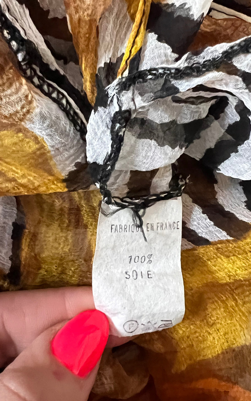 Vintage Sheer Zebra Silk Blouse