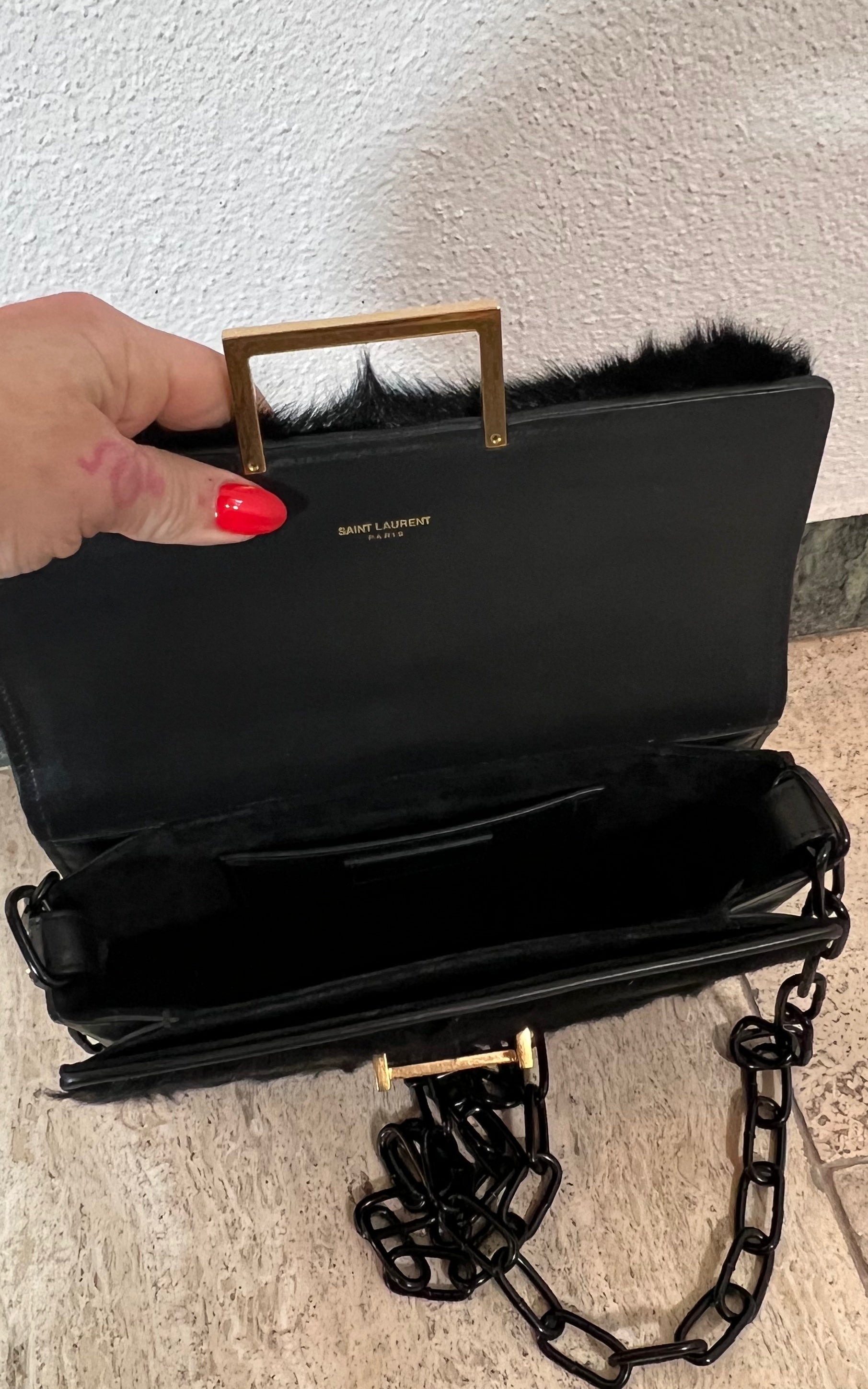 Vintage 2013 Saint Laurent LuLu Goat Hair Bag