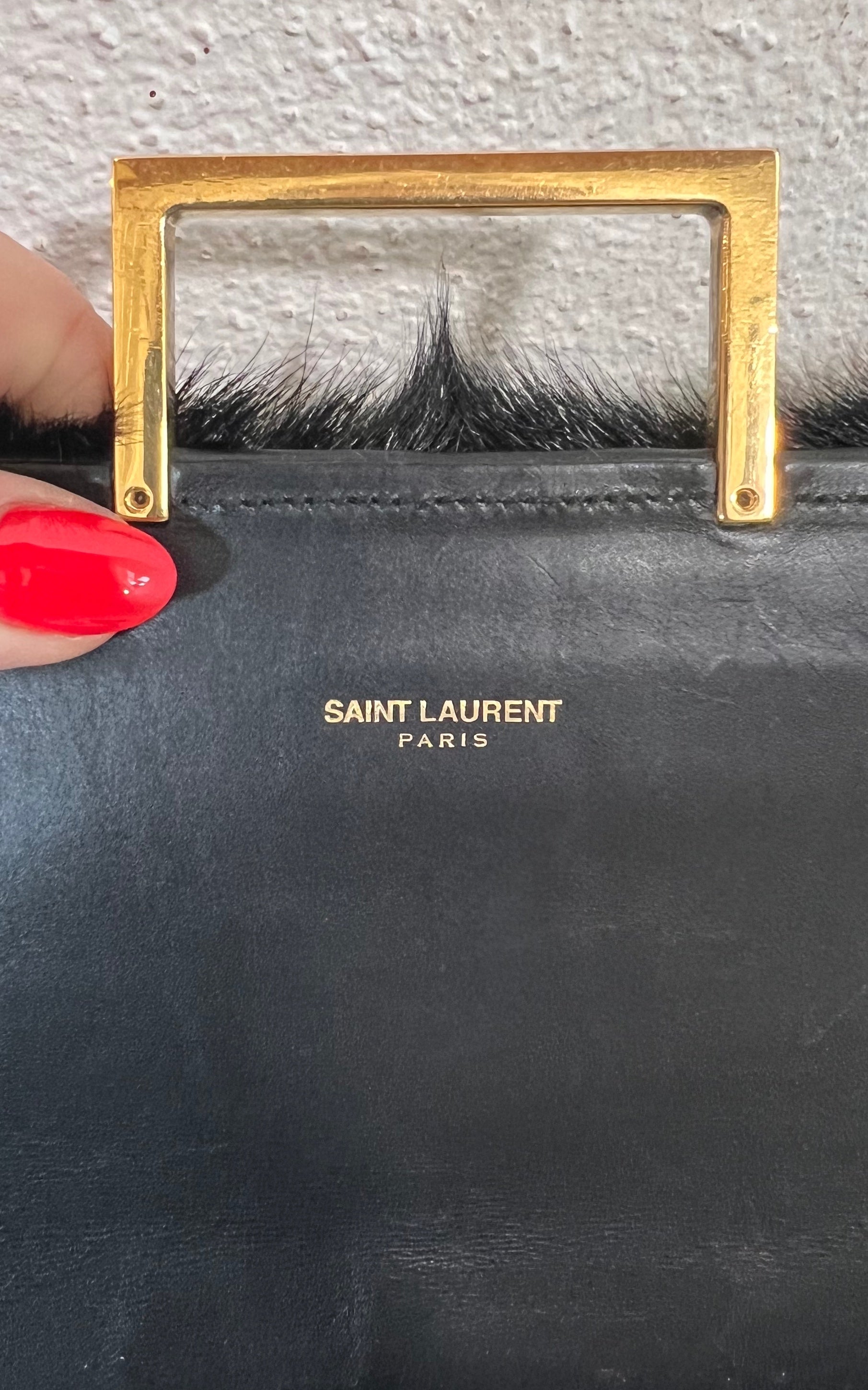 Vintage 2013 Saint Laurent LuLu Goat Hair Bag