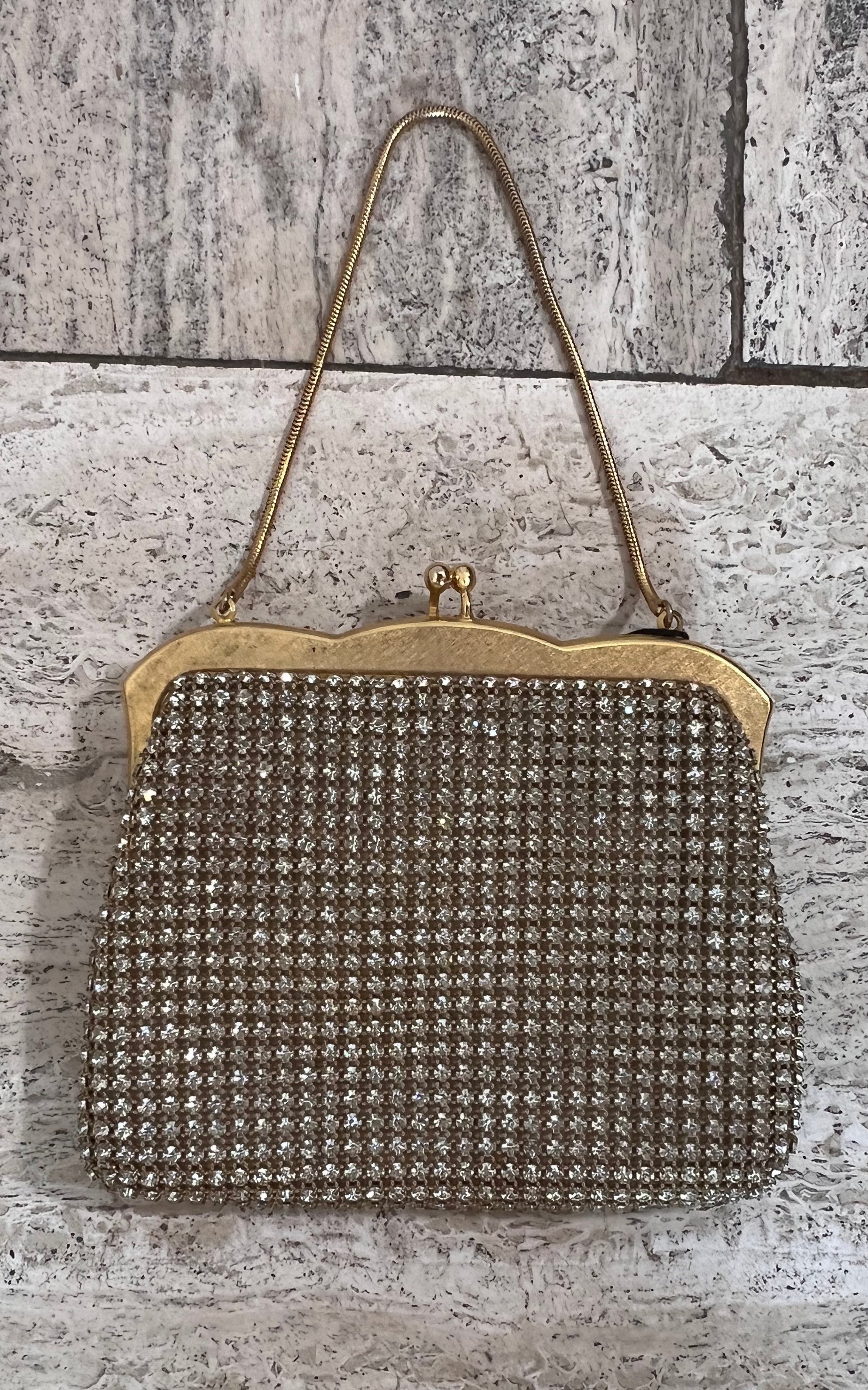 Vintage 60s Golden Crystal Bag