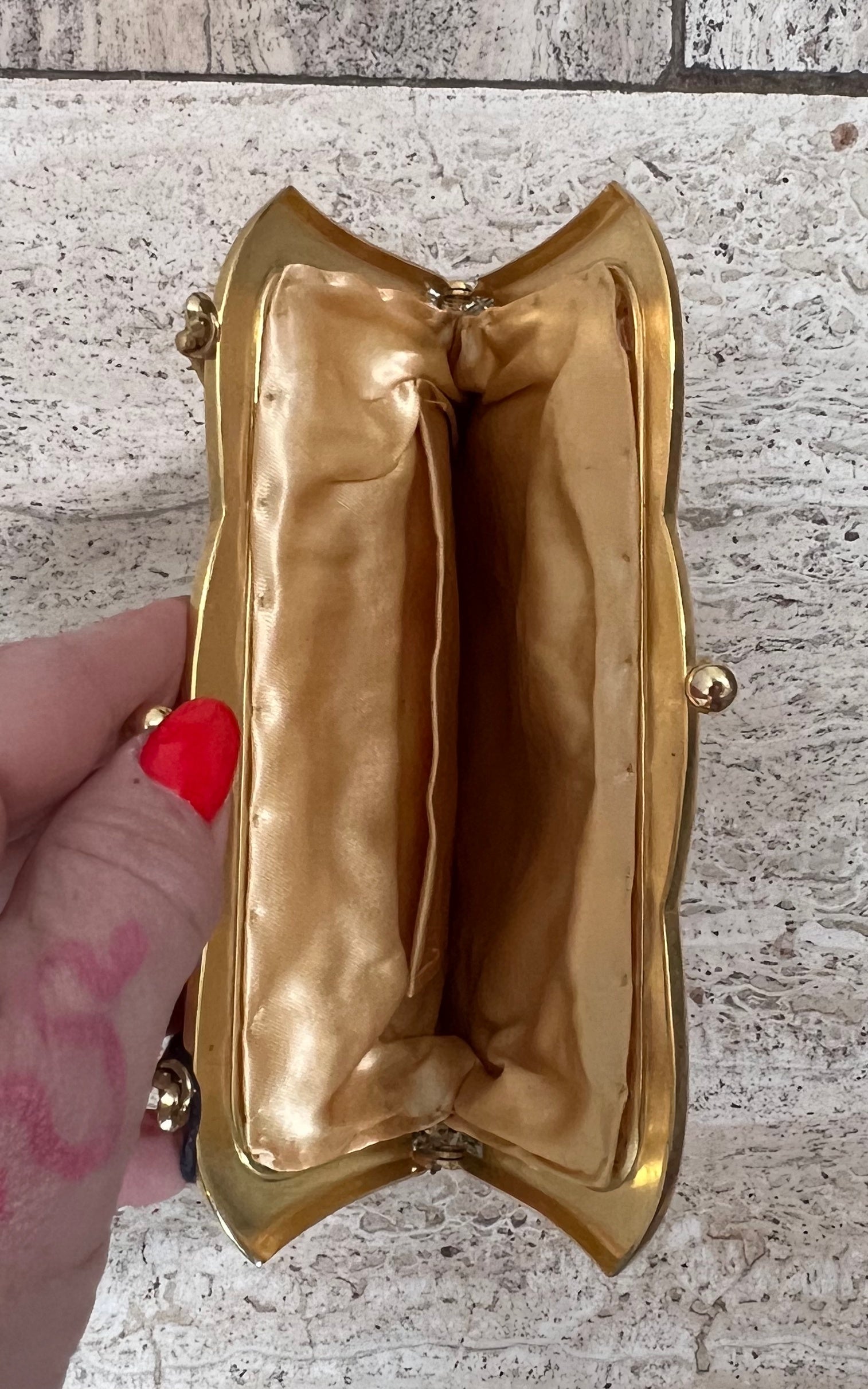 Vintage 60s Golden Crystal Bag