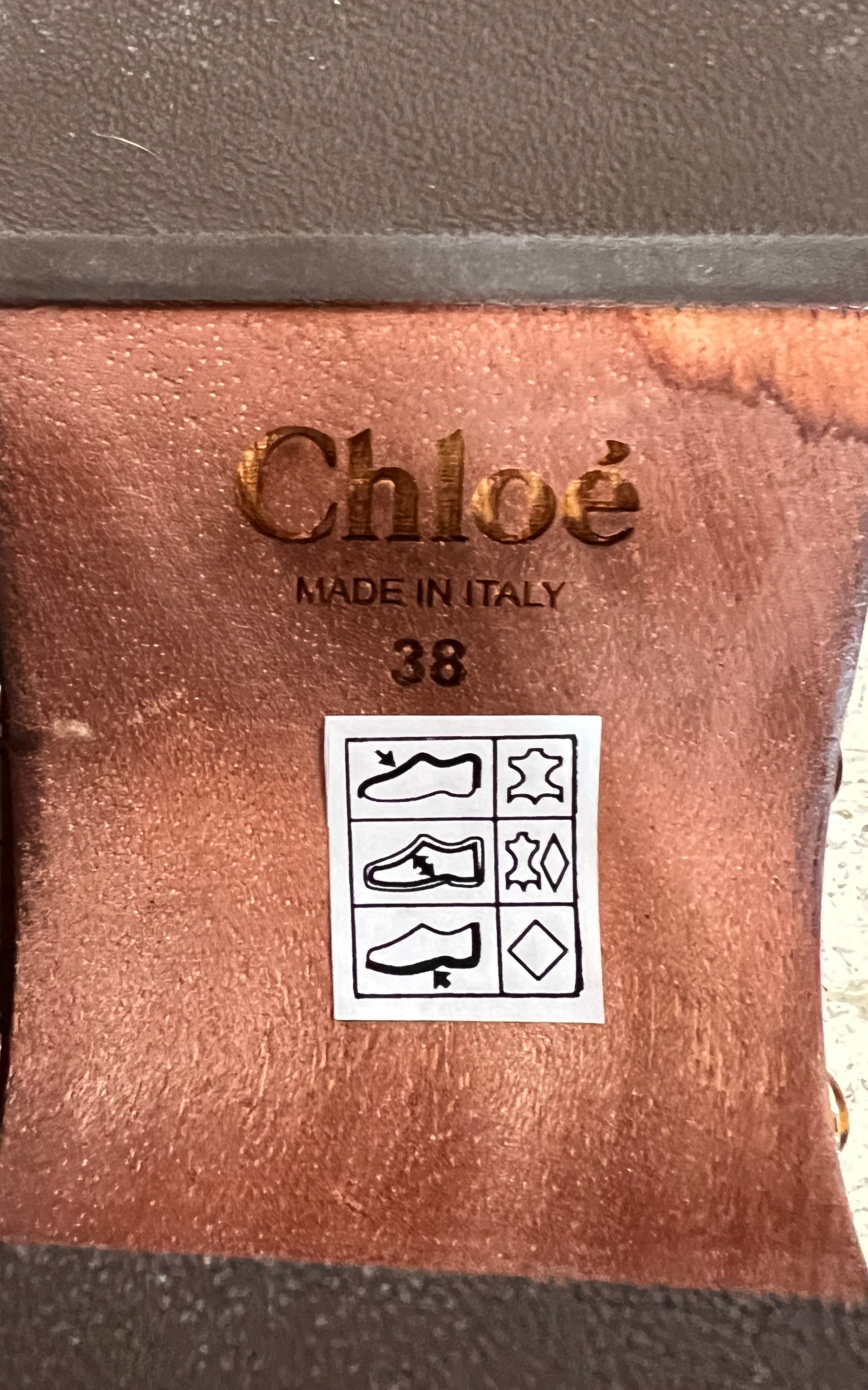 Chloé Aurna Clogs with Tigers Eye Studs 38