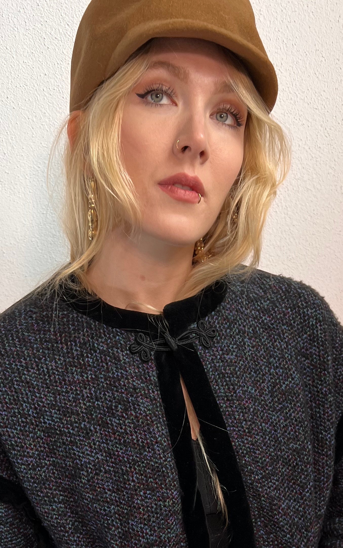 Vintage Tweed & Fur Cardigan