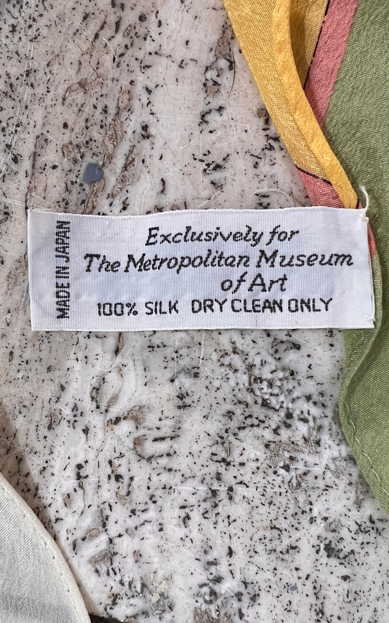 Vintage Silk Skinny Scarf Made of Metropolitan Museum of Art