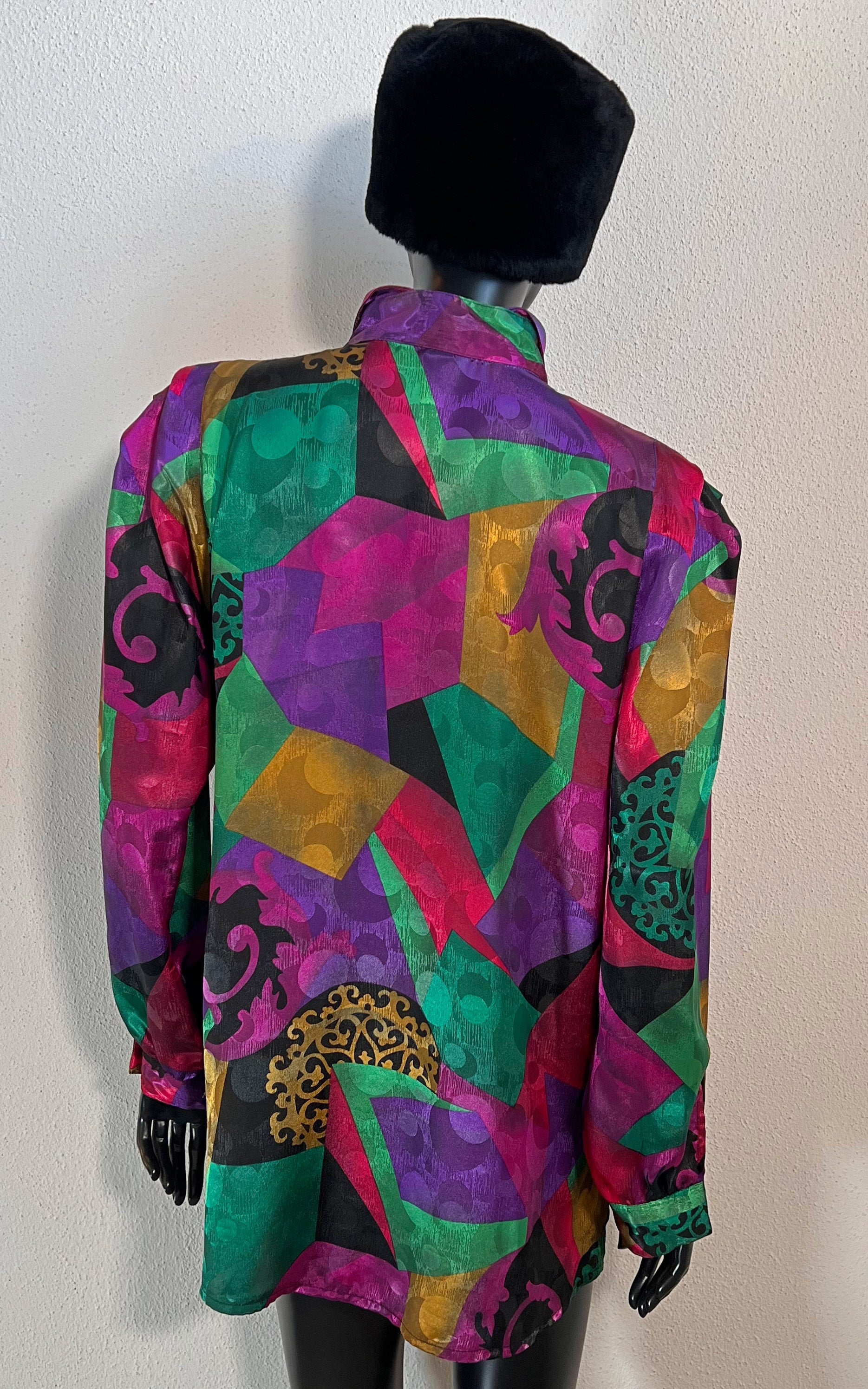 Vintage 90s Crazy Pattern Blouse