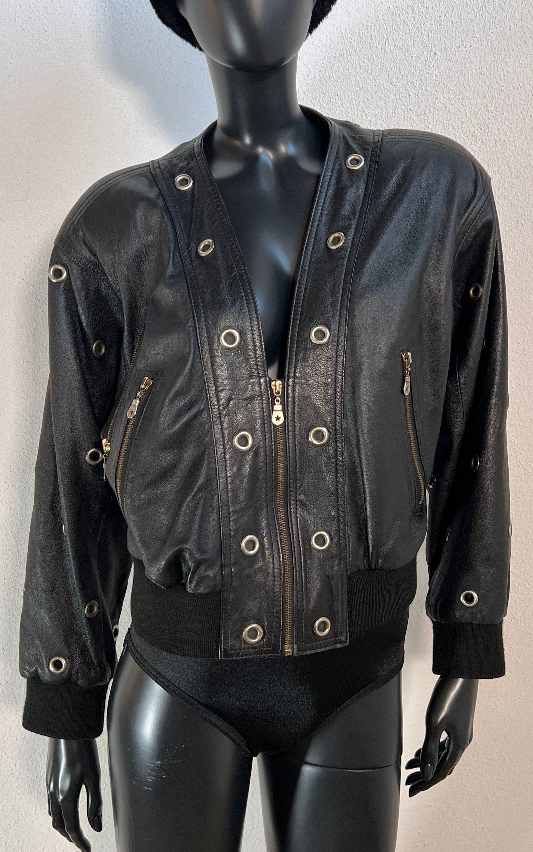 Vintage 90s Bomber Leather Jacket