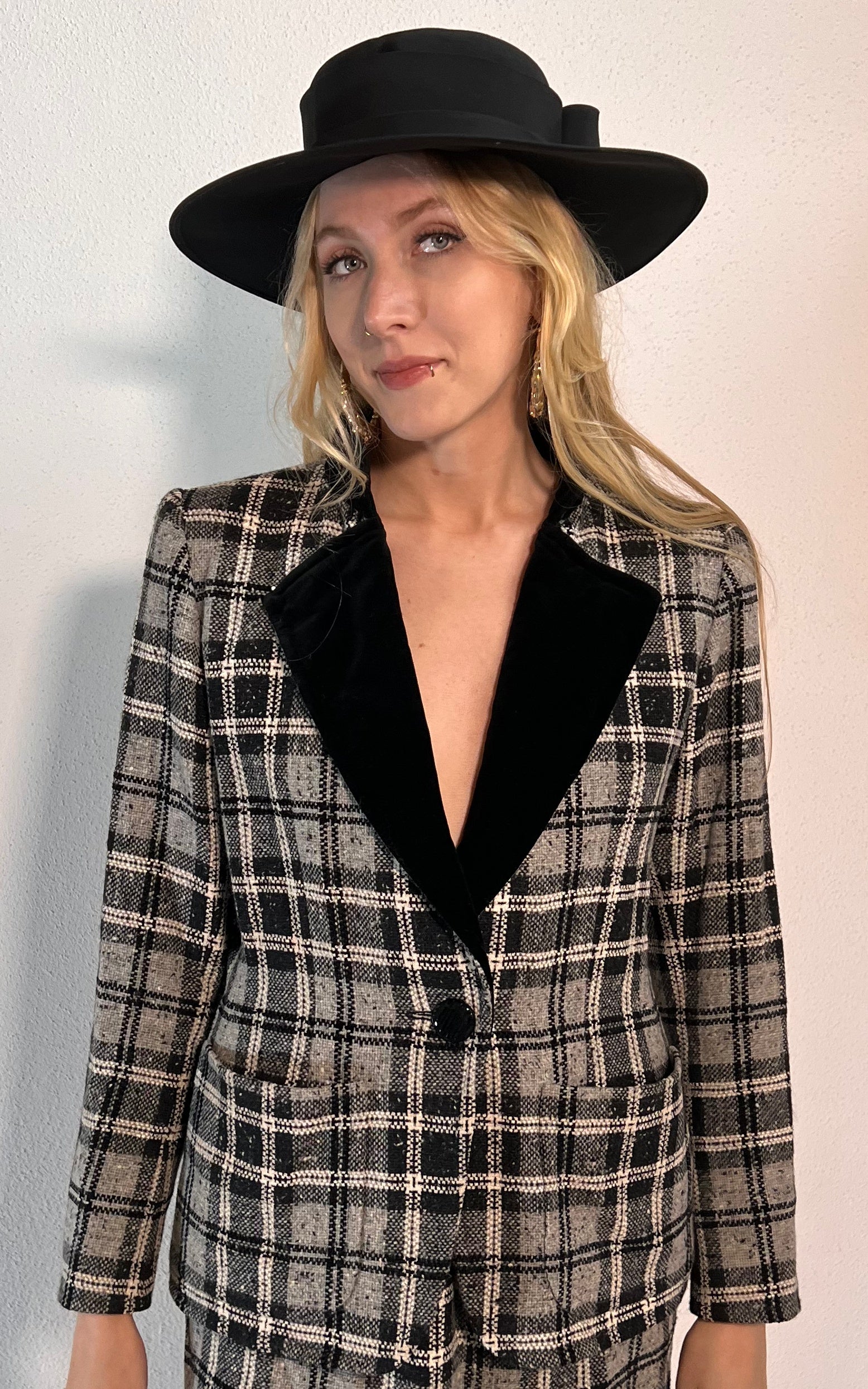 Vintage Yves Saint Laurent Tartan Blazer