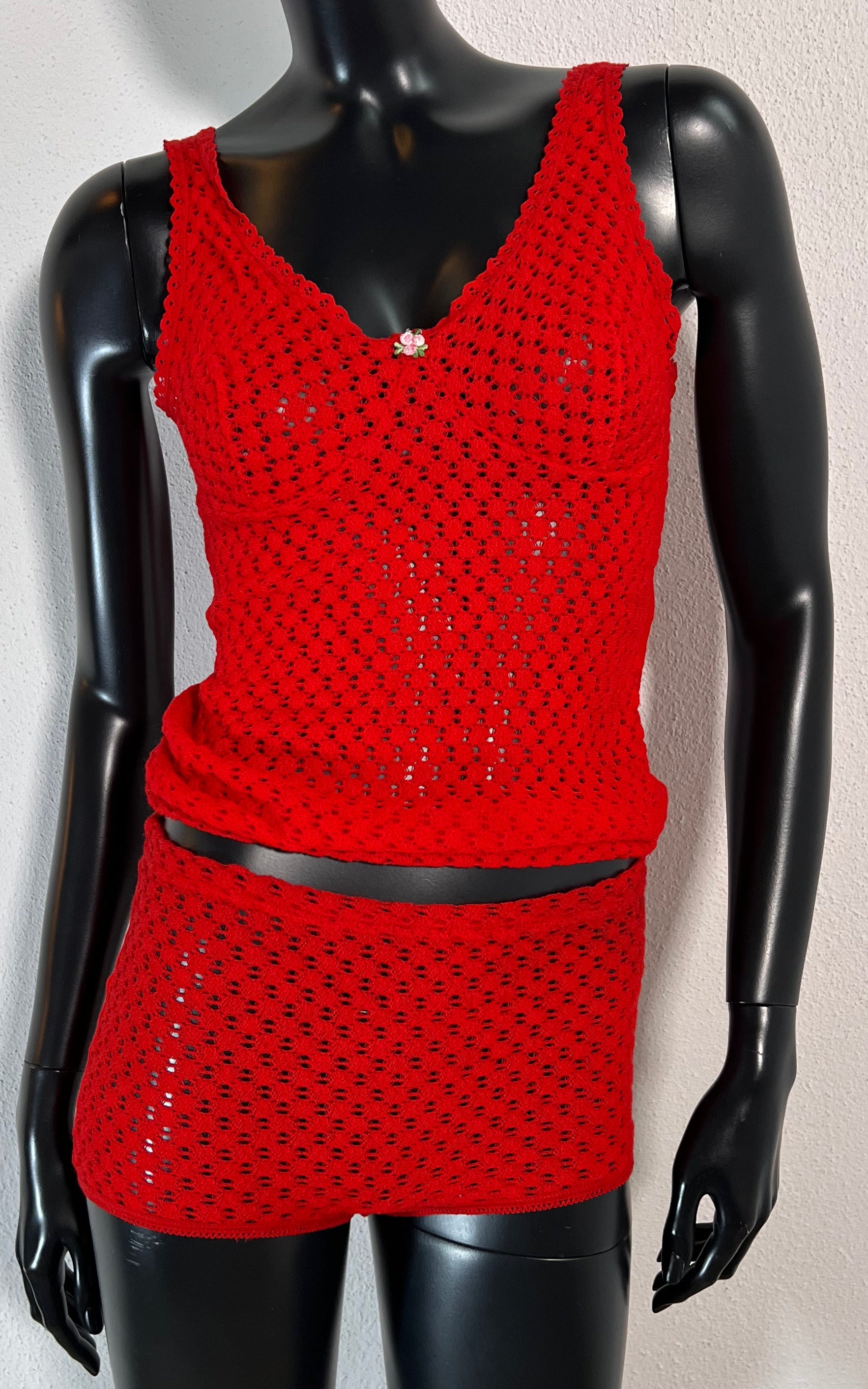 Vintage 70s Knitted Wool Underwear Set