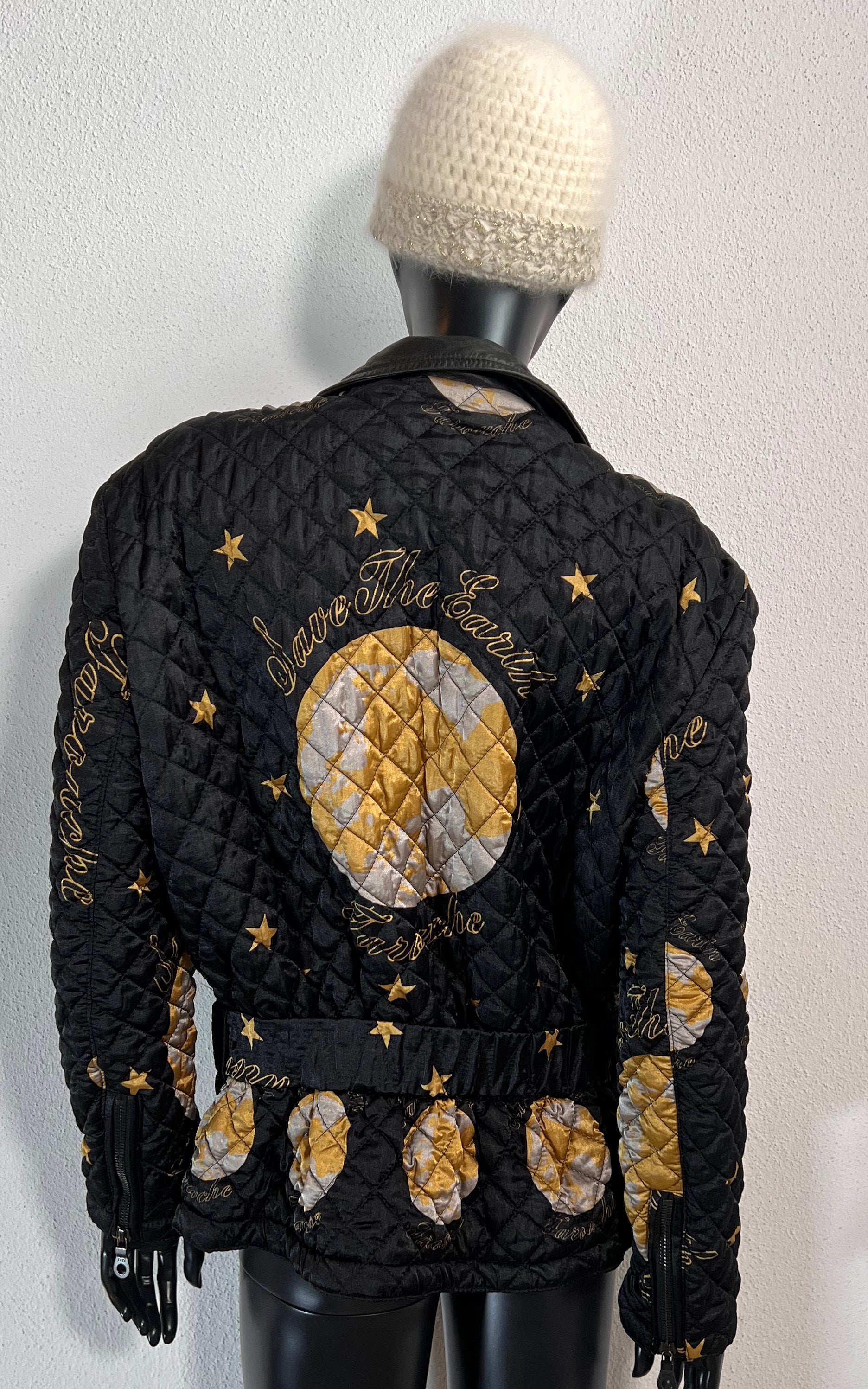 Vintage 90s Lily Farouche Save the Earth Puffer Jacket