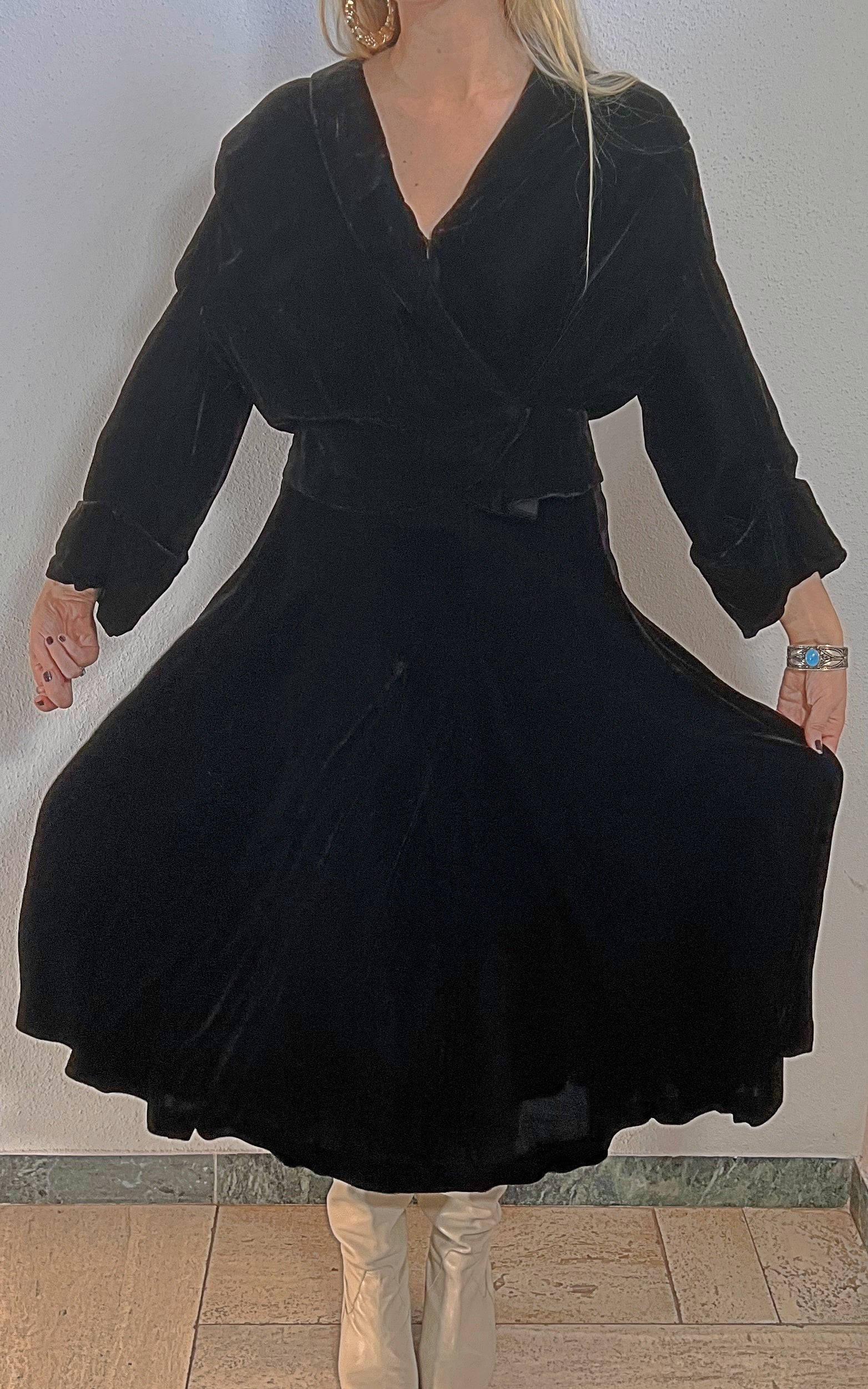 Vintage 40s Velvet Silk Set