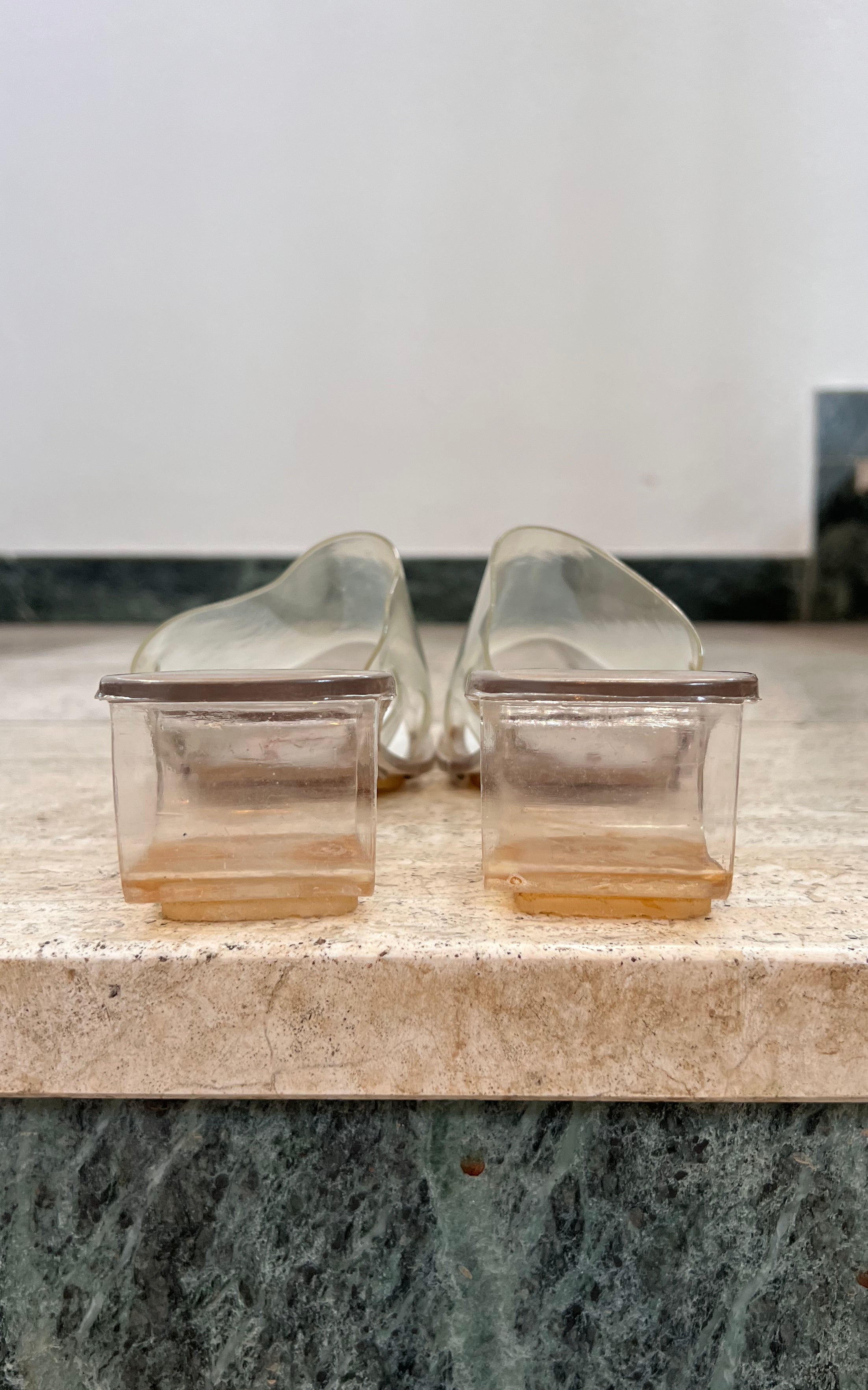 Vintage 60s Clear Mules 40