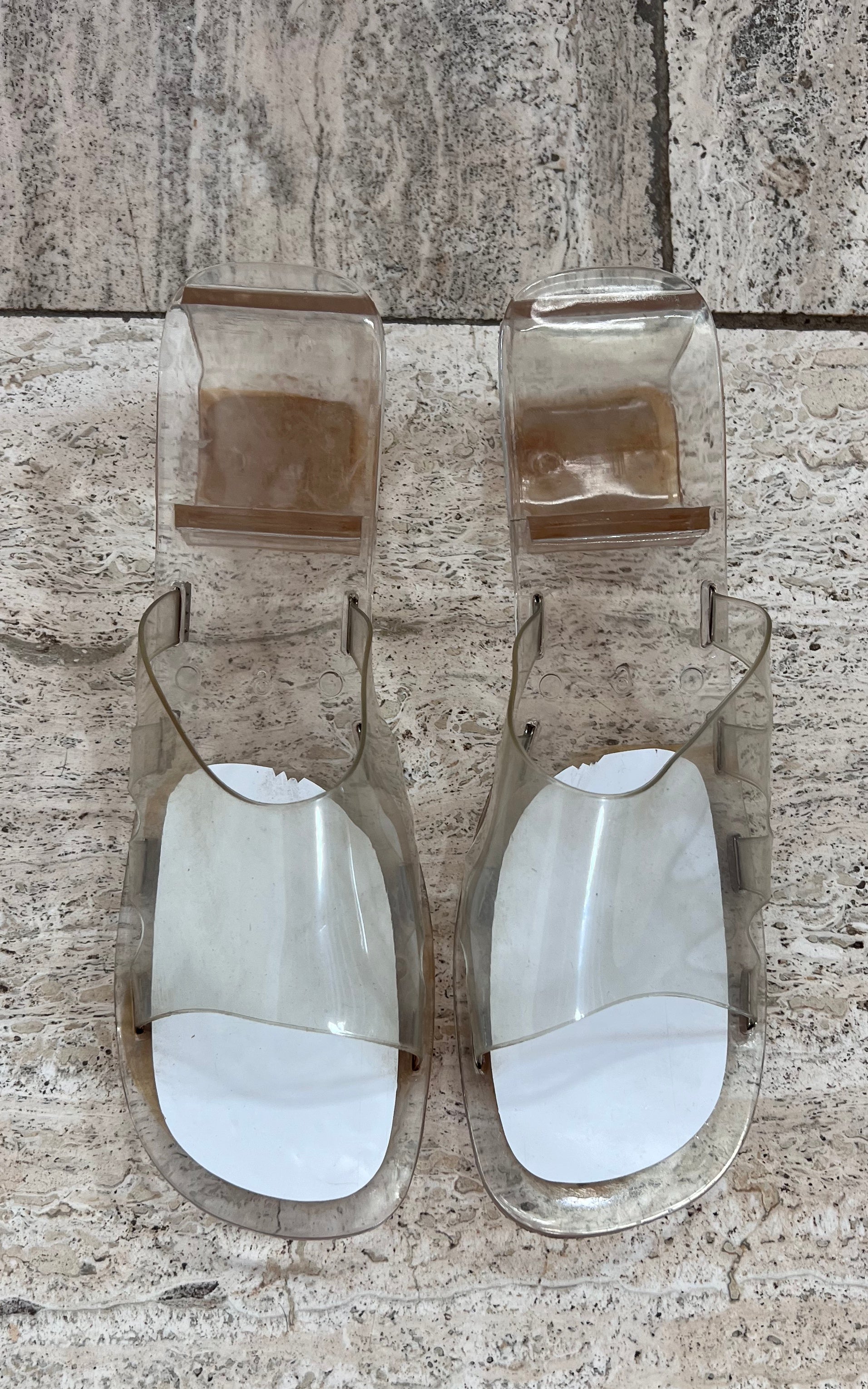Vintage 60s Clear Mules 40