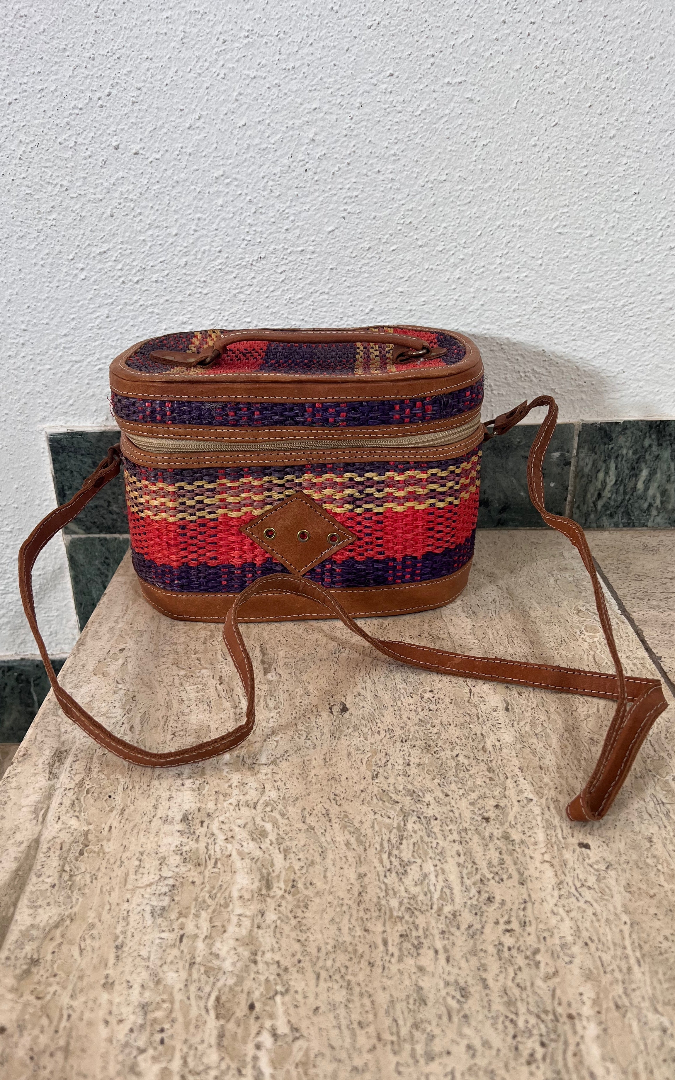 Vintage Handmade Basket Box Bag