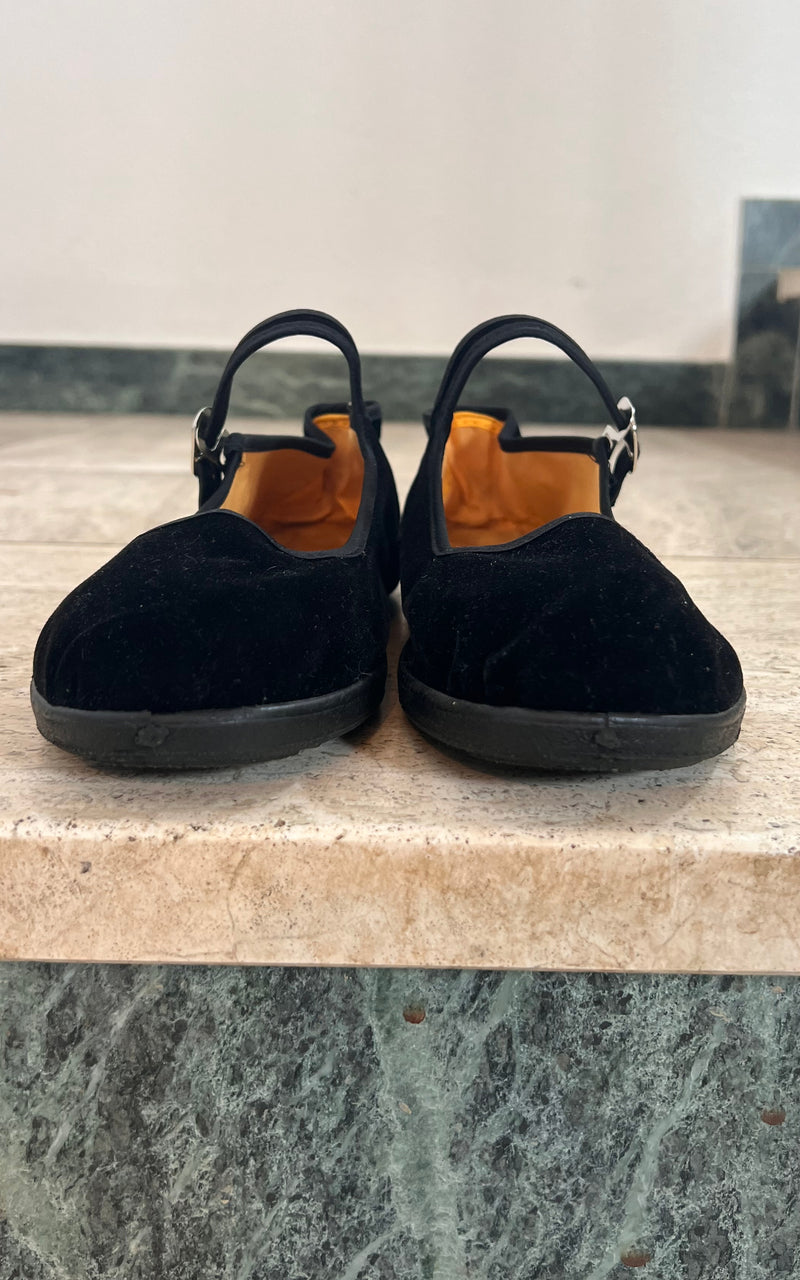 Vintage 90s Velvet Ballerinas 41