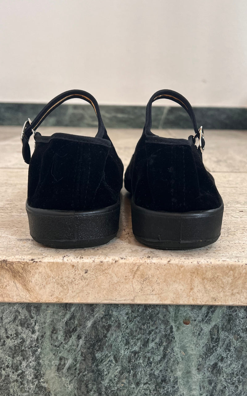 Vintage 90s Velvet Ballerinas 41
