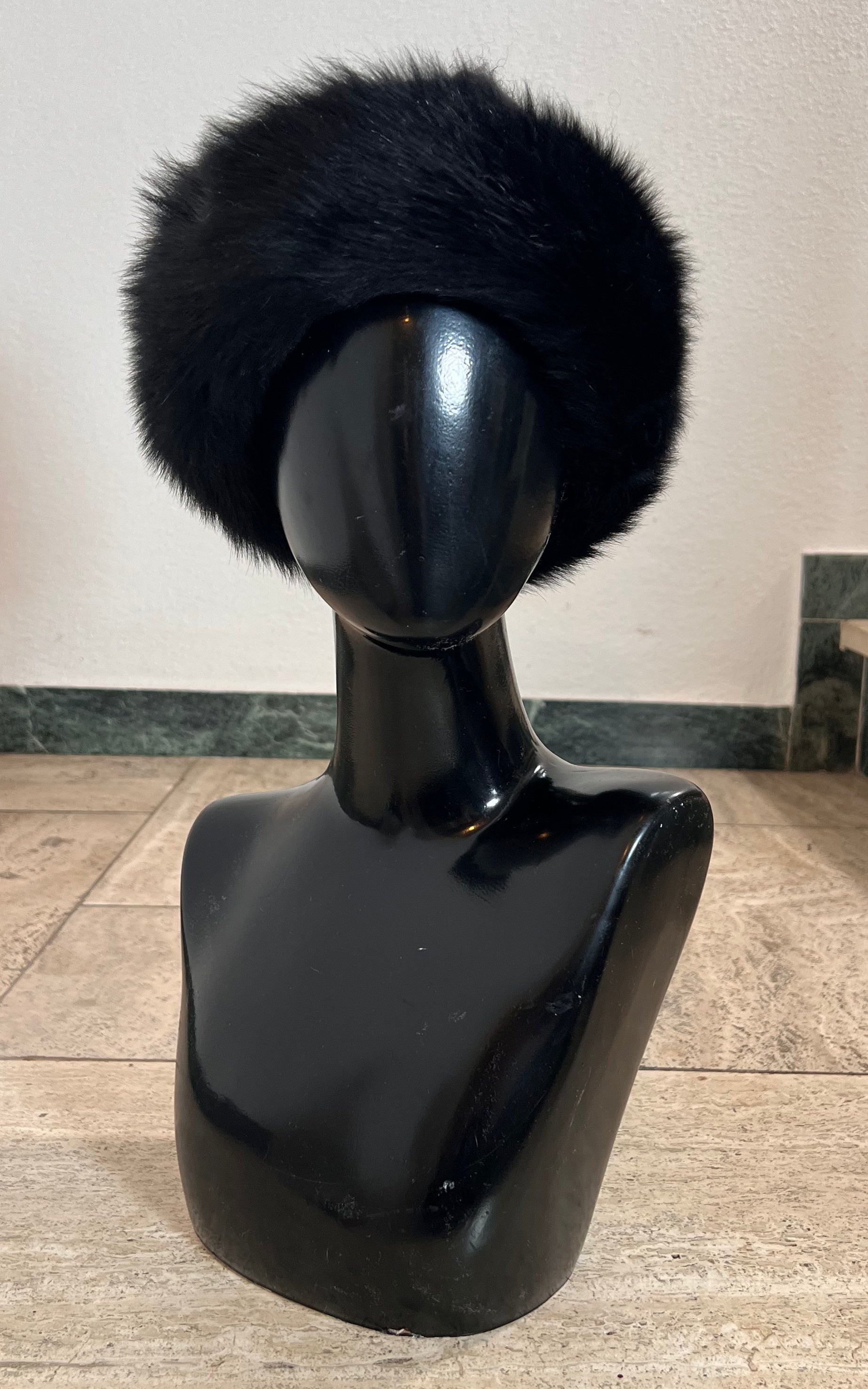 Vintage 70s Fur and Knit Hat