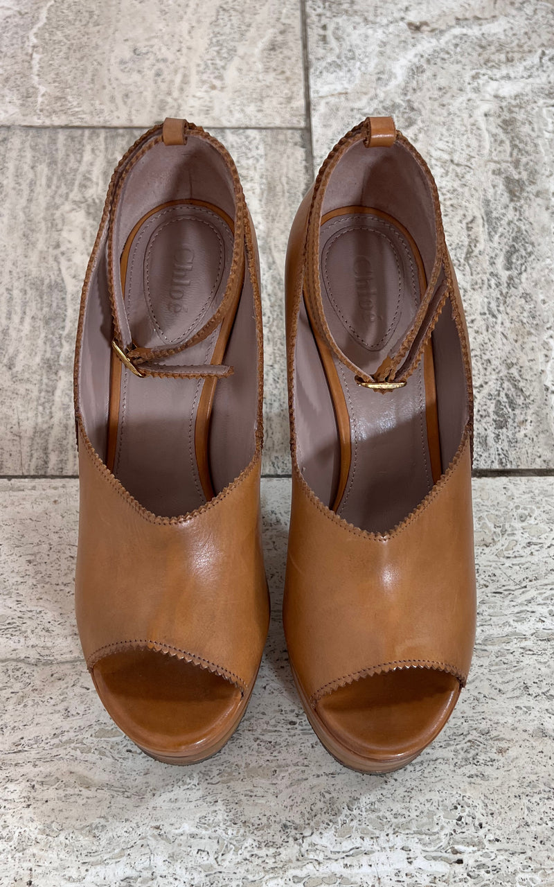 Chloe 2000 Wooden Heel Clogs 39