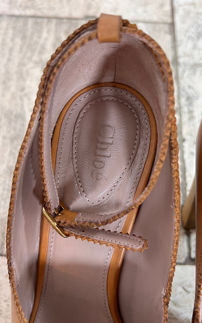 Chloe 2000 Wooden Heel Clogs 39